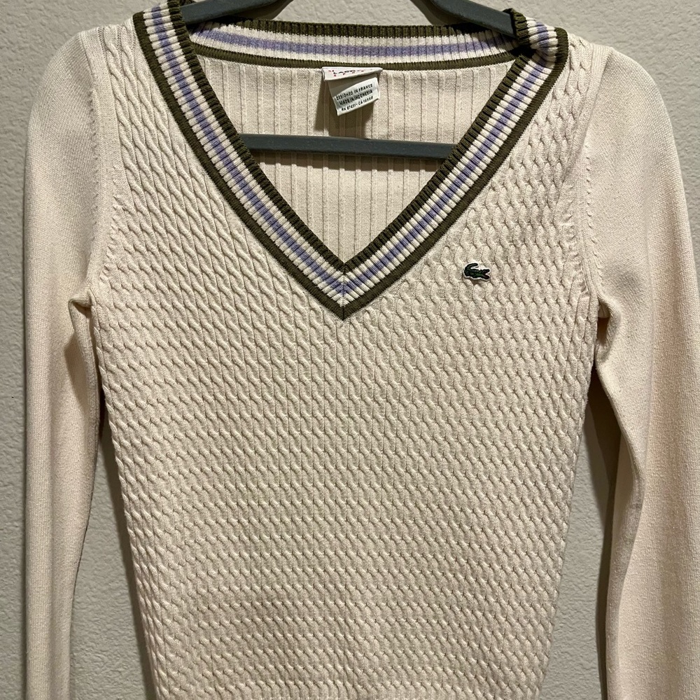 Women’s Lacoste Ivory Sweater Size 34 (Small)